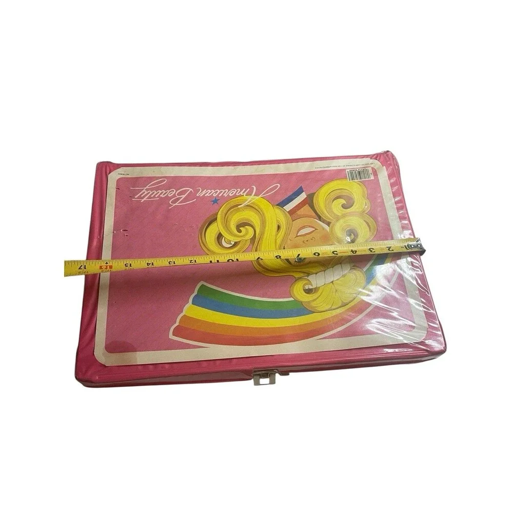 Vintage Barbie Doll Clothing Case American Beauty 1984 Pink Rainbow 80s